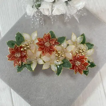 빅 머리핀 [ 청순~포인세티아 ] ~화이트