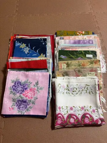 꽃무늬 레이스 부착 손수건 세트