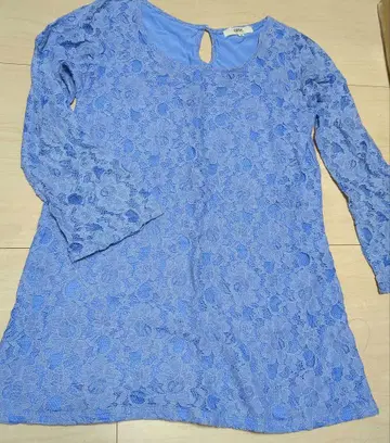 OZOC 라이트 블루 레이스 튜닉 38