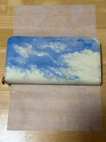 히라메키 라운드 지퍼 장지갑 하늘