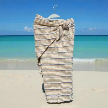 [ usaato ] 스트라이프 스톨 랩 스커트