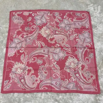 TRU TRUSSARDI 페이즐리 무늬 일본제 실크 혼방 스카프 56cm