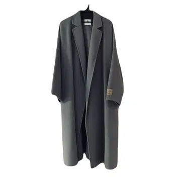 나노 유니버스 벨트 포함 그레이 롱 코트 차콜 그레이