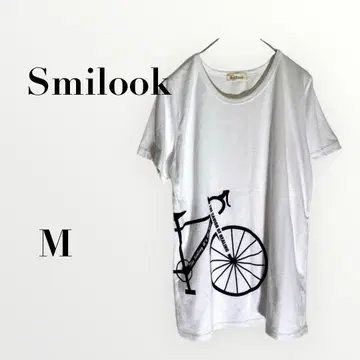 스미르룩 자전거 프린트 T셔츠 화이트 M 캐주얼 심플 개성 있음
