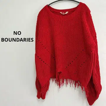 NO BOUNDARIES 레드 니트 스웨터 XXL 여성용