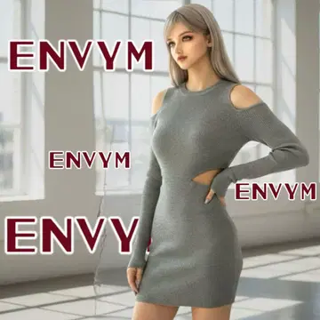 커팅 니트 미니 원피스 프리 사이즈 그레이