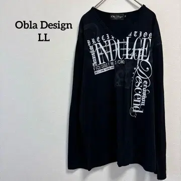 오브라 디자인 로고 프린트 긴팔 T셔츠 블랙 LL