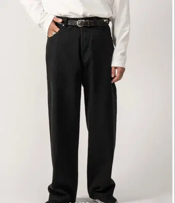 ovy 블랙 배기 데님 팬츠 (블랙) L 사이즈