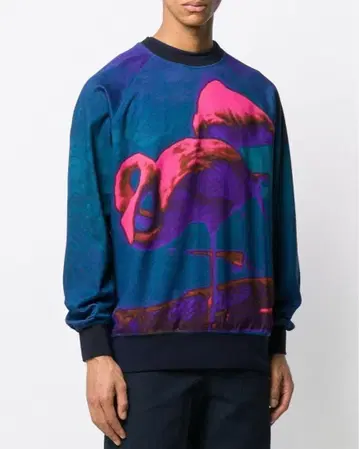 폴스미스 블루 동물 패턴 맨투맨 L