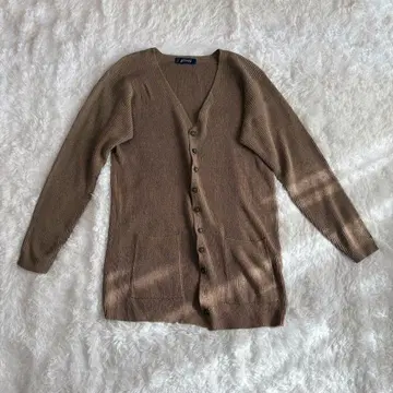 jasmi 남성용 긴팔 가디건 XL 실크 100% 브라운