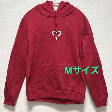 빨간색 하트 로고 후드 부착 후드티 속기모 [M] 여성용 후드티