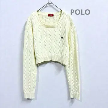 POLO 케이블 크롭 니트 아이보리 F