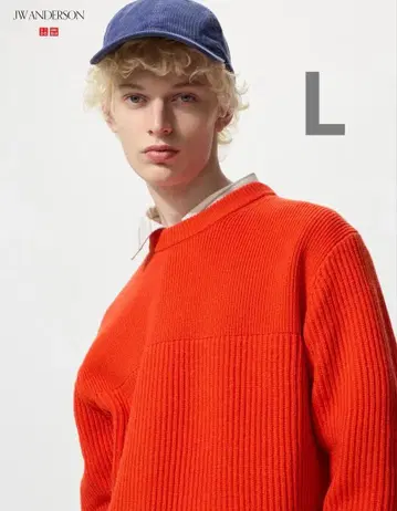 UNIQLO JW ANDERSON 리브 크루넥 스웨터 25orange