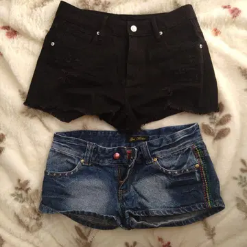 블랙 데님 숏팬츠 L Ford Market