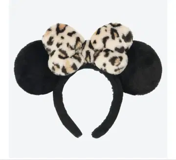 디즈니 미니 레오파드 무늬 리본 머리띠