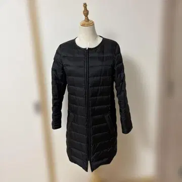 블랙 롱 퀼팅 자켓