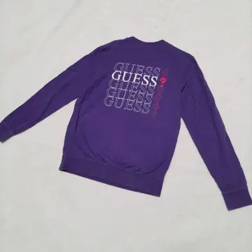 GUESS 퍼플 맨투맨 M 롱티 크루넥 긴팔