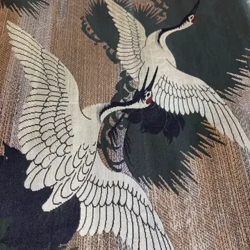 앤티크 마루오비 학 문양 직조 다이쇼 로망 순수 실크 No.1-22