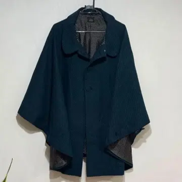 케이프 코트 판초 코트 망토 코트 다크 그린