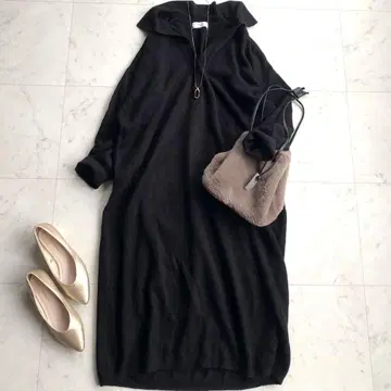 새상품급 슬로브 이에나 SLOBE IENA 스키퍼 니트 원피스 블랙