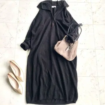 새상품급 슬로브 이에나 SLOBE IENA 스키퍼 니트 원피스 블랙