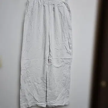 화이트 와이드 팬츠 허리밴딩 [ 프리 사이즈 ]