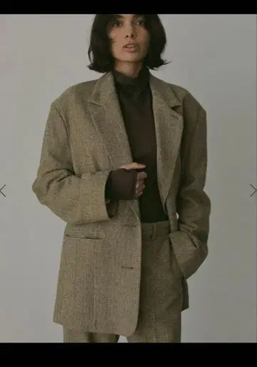 ETRE TOKYO 체크 트위드 테일러 자켓