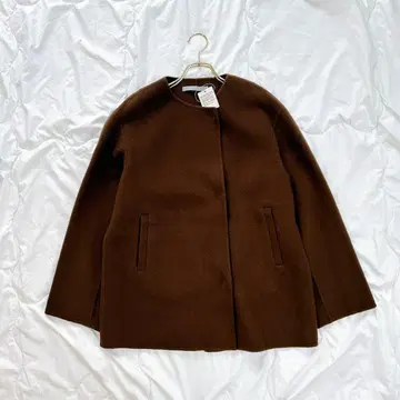 택 포함 새상품 띠어리 럭스 더블 페이스 노카라 숏코트 캐시미어