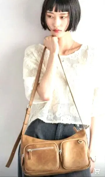 로리즈팜 포켓츠키 숄더백 (브라운)