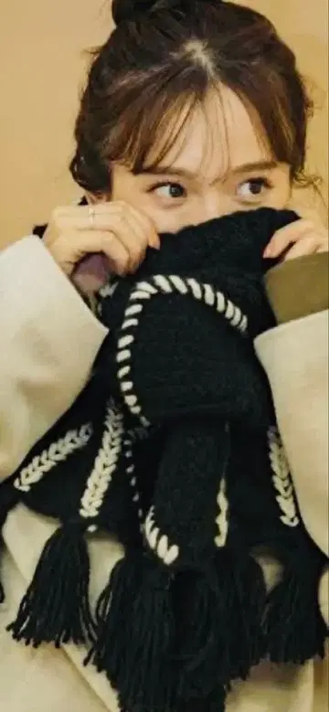 pinue 바이컬러 스티치 머플러