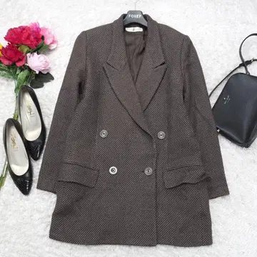 G7575*히로코코시노 큐프라 울 체스터 코트 자켓 짙은 갈색