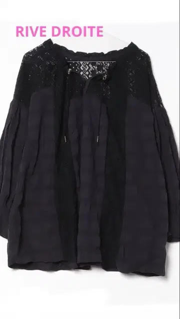 RIVE DROITE 블랙 레이스 긴팔 블라우스 사이즈 F