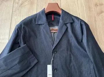미사용품 컴시즘 데님 원단 테일러드 재킷 코트 네이비 L 사이즈