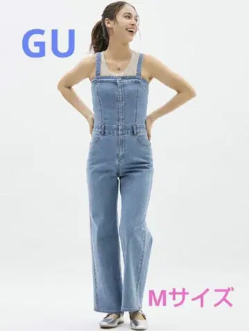 GU 데님 베어탑 살로펫 팬츠 M