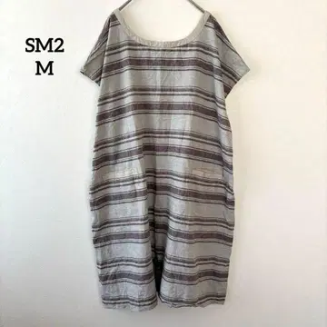 사만사 모스모스 원피스 반팔 마 혼방 보더 M