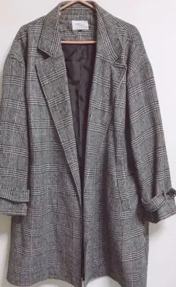 중고 코트 그레이 계열 체크 3L