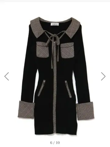 BUBBLES 프론트 지퍼 니트 원피스