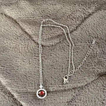 실버 925 빨간색 스톤 목걸이