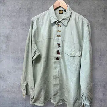 치로리안 셔츠 자수 더블 버튼 디자인