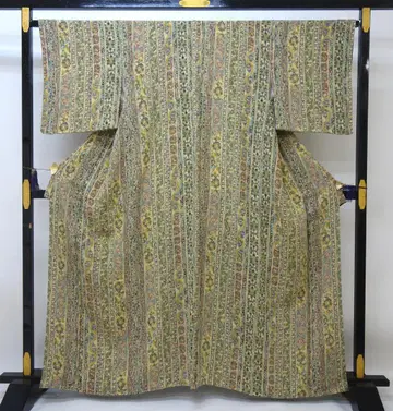 미사용 새상품급 사라사 코몬 꽃무늬 크림색 N71111-8