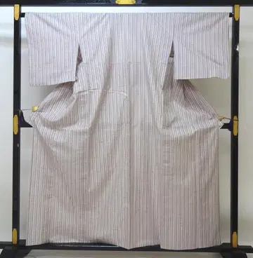 새상품급 중고 젠마이 실크 줄무늬 단의 화이트 직조 핑크 N71111-4