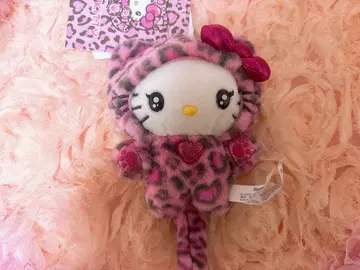 산리오 헬로키티 마스코트 홀더 갸루 고양이 새상품 키티 인형 표범 무늬