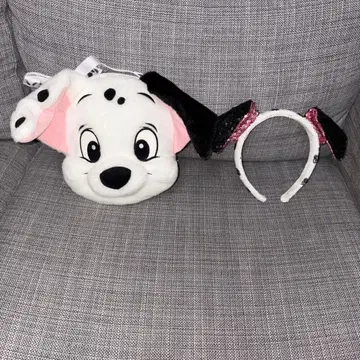 TDR 101마리 달마시안 귀 달린 머리띠 숄더 파우치