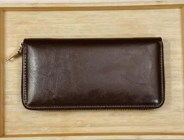 장지갑 천연 가죽 다크 브라운