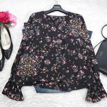 G8959*BALLSEY 보르지 꽃무늬 셔츠 블라우스 블랙 36