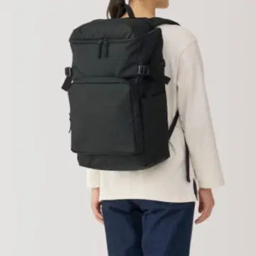 [새상품급] 무인양품 어깨 부담을 줄이는 발수 위에서 열리는 럭색 블랙