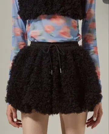 POPPY 튤 벌룬 미니 스커트 블랙 아사기니뇨 완판템 포피