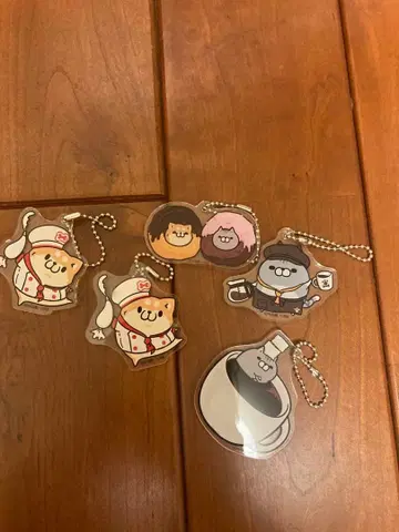 본레스견과 본레스 고양이 아크릴 키링 5개 세트