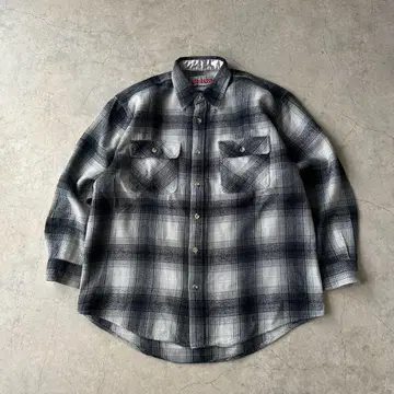 옴브레 체크 셔츠 긴팔 섀도우 체크