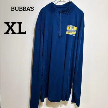BUBBA'S [XL] 하프 지퍼 티셔츠 네이비 스트레치 얇은 소재